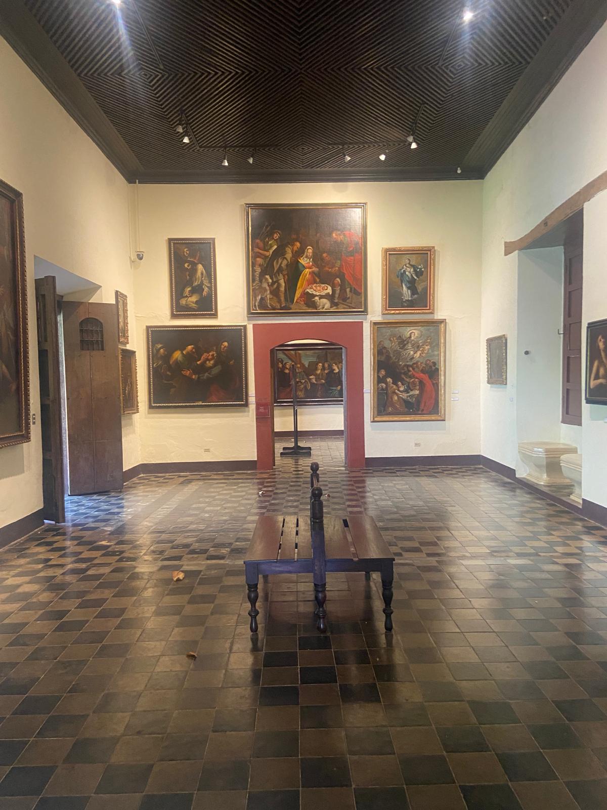 A colonial gallery at the Fundación Ortiz-Gurdián art museum in León