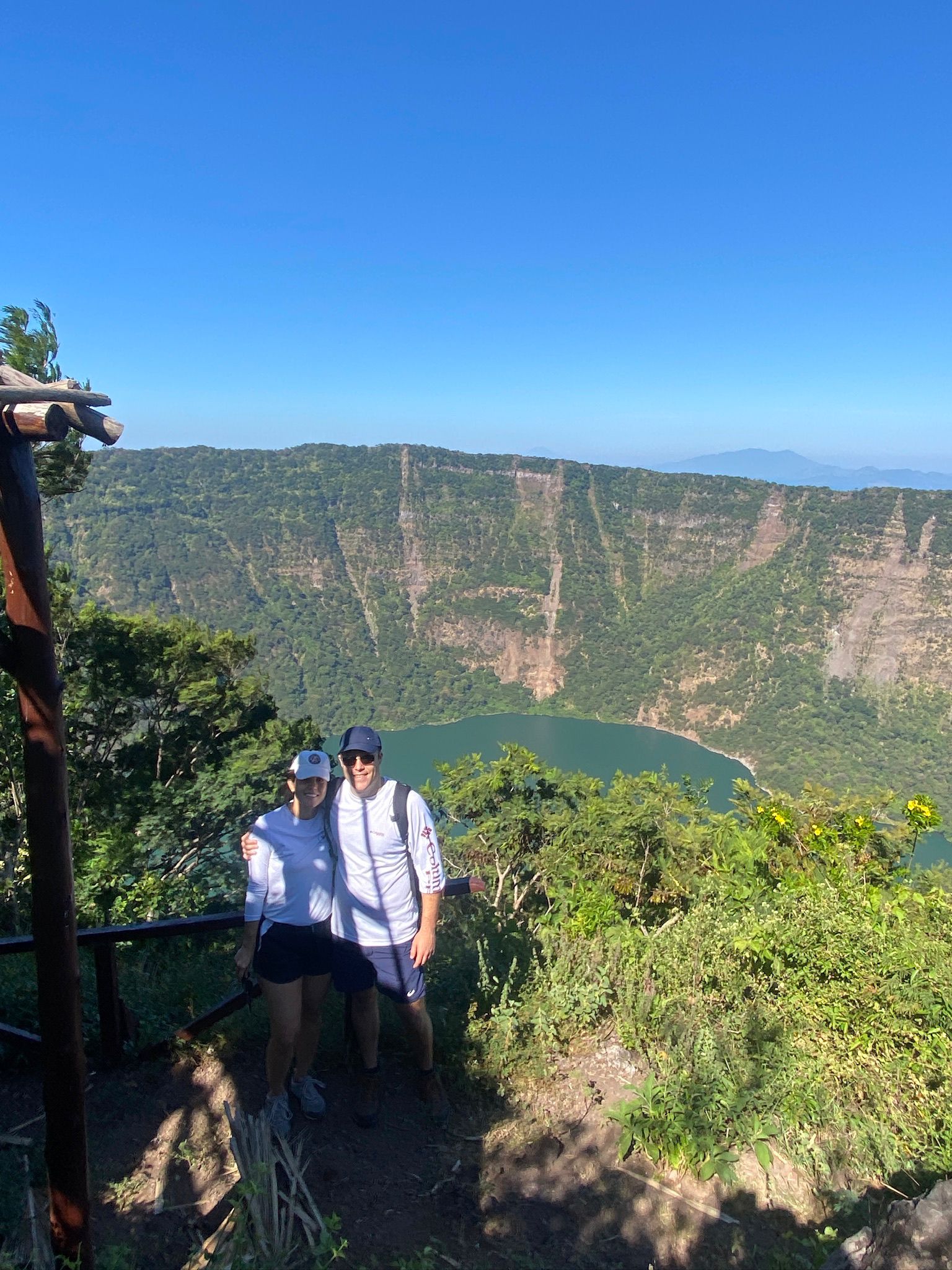 Hiking up a volcano ridge near León